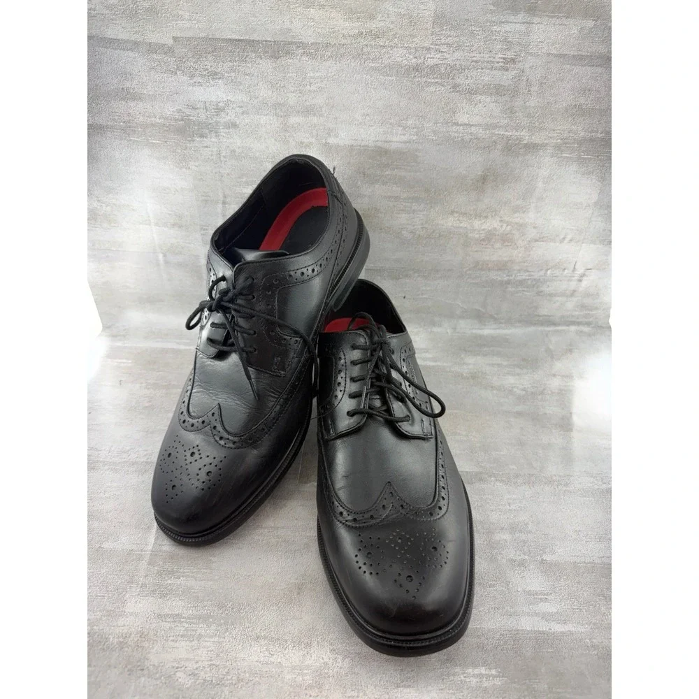 Rockport Men Black Leather Wingtip Oxford Shoes truTECH V80703 Size 9.5W